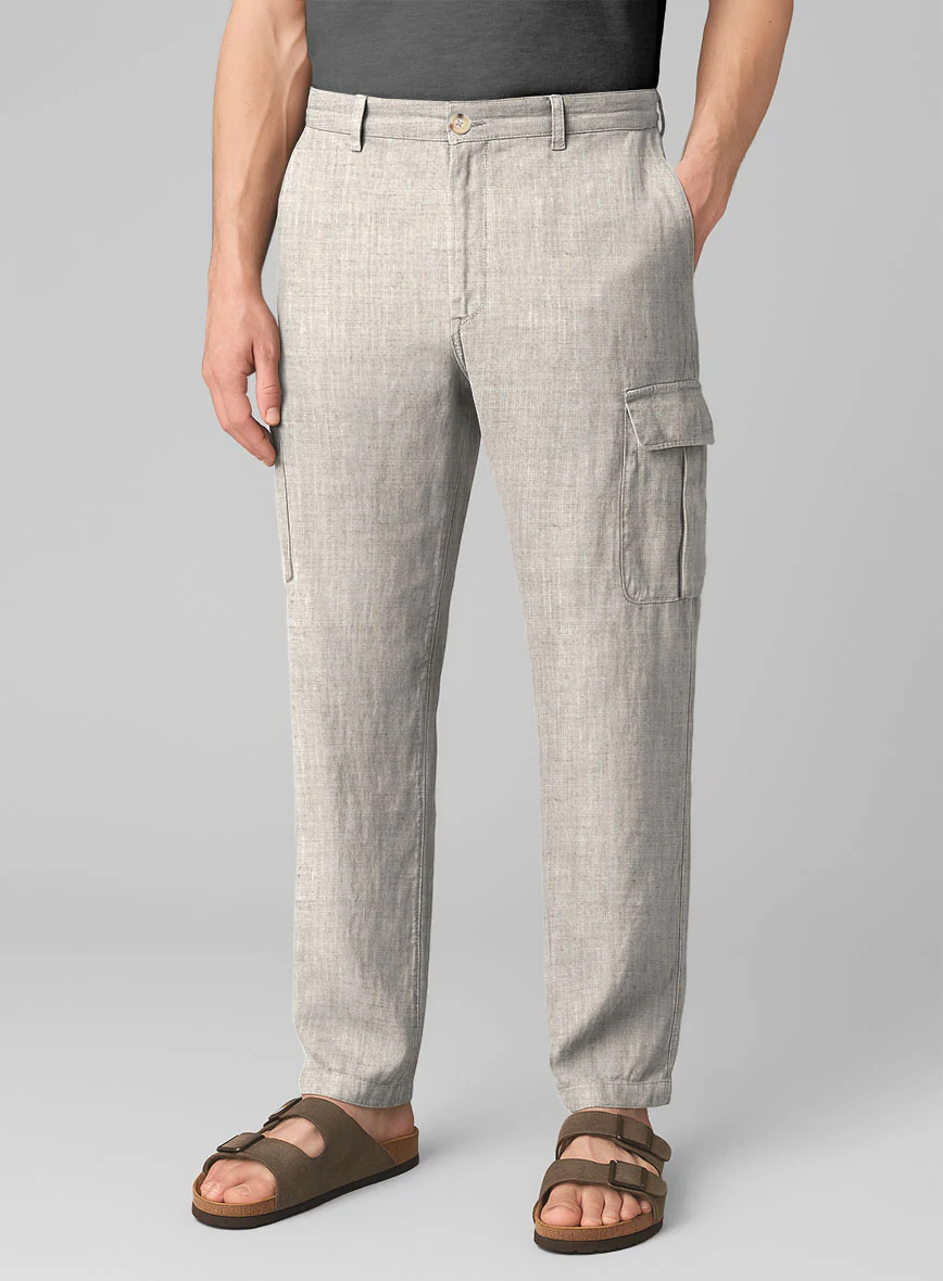 Italian Meadow Linen Cargo Pants