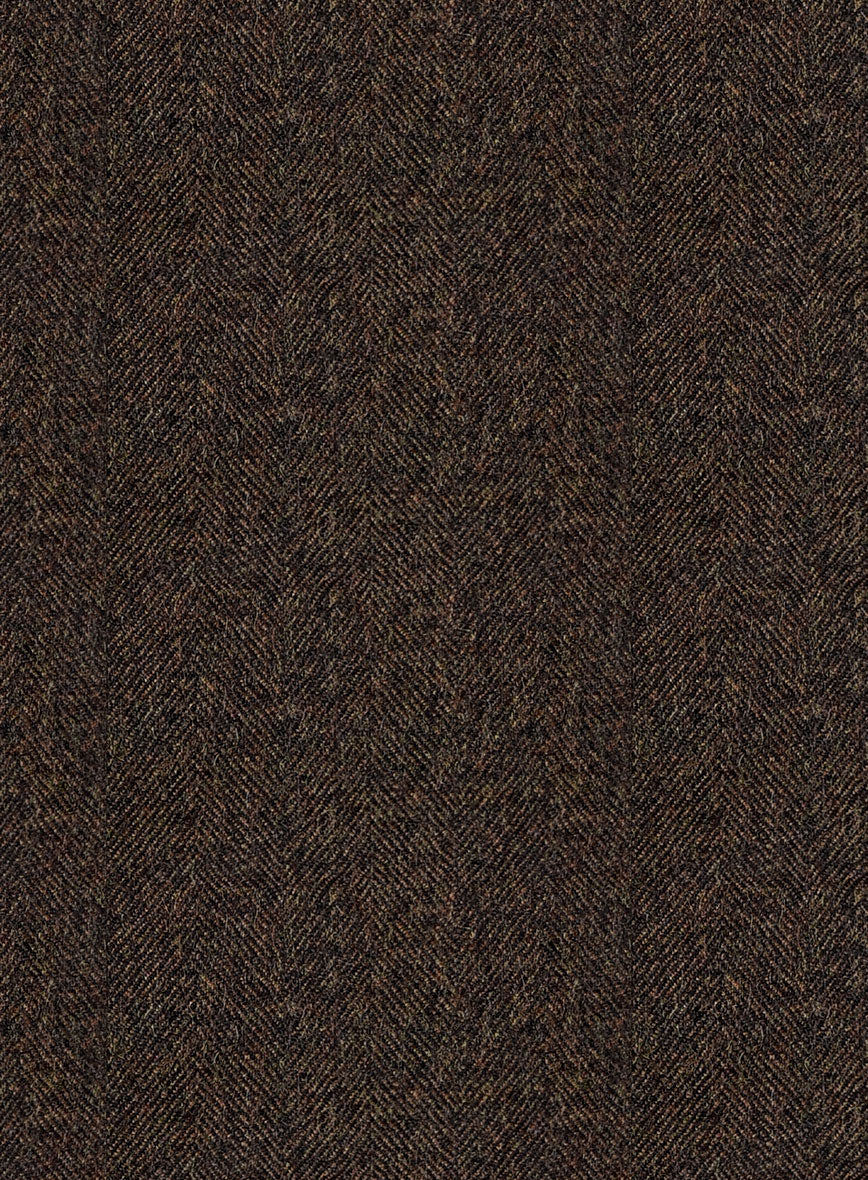 Italian Melange Brown Herringbone Flannel Jacket - Image 3