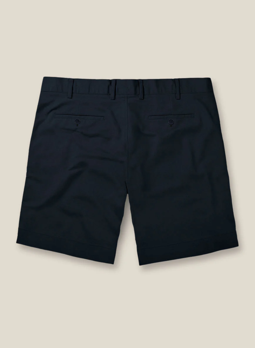 Italian Midnight Blue Cotton Stretch Shorts - Image 2