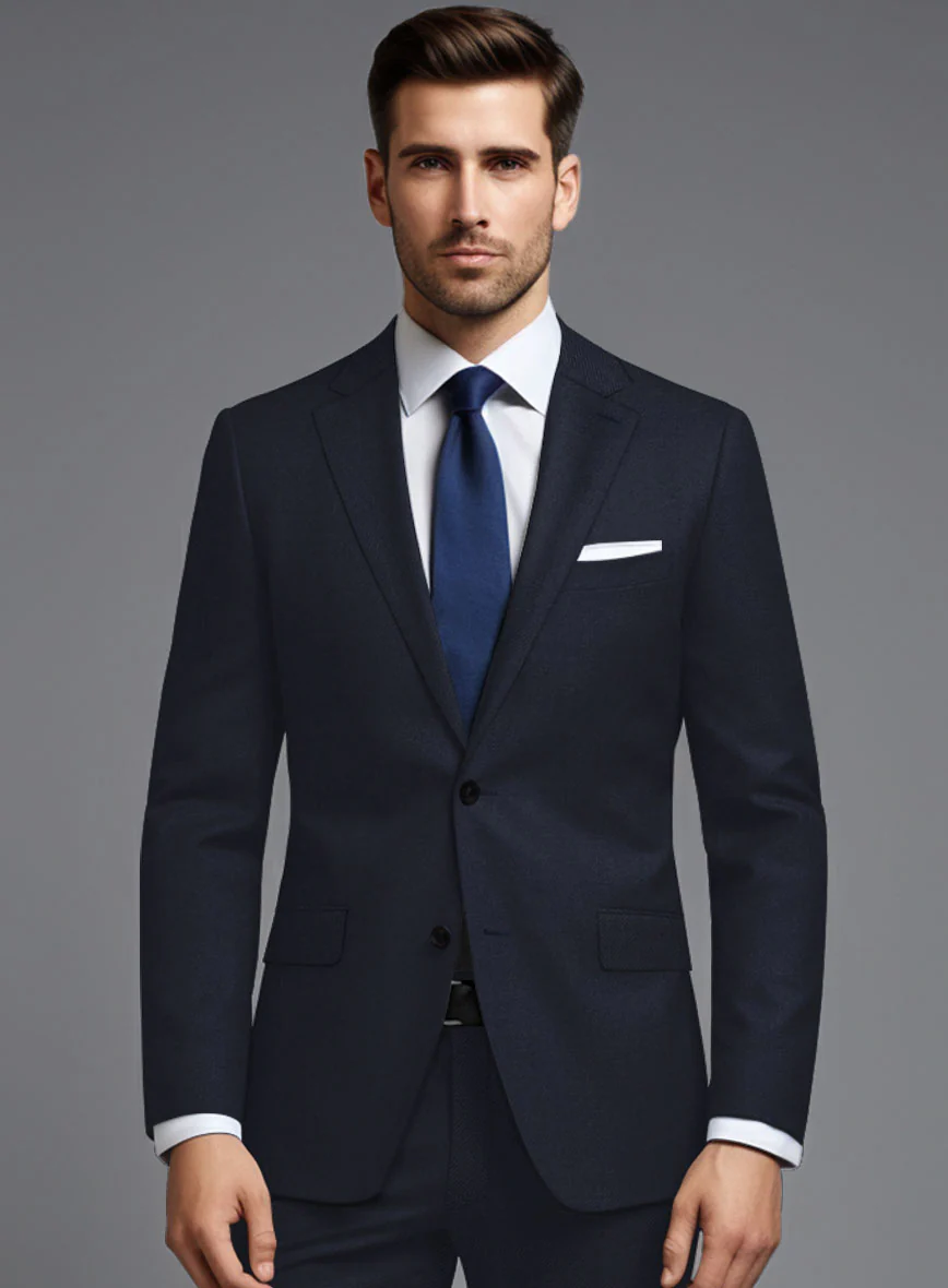Italian Midnight Exiqu Blue Wool Suit - Image 4