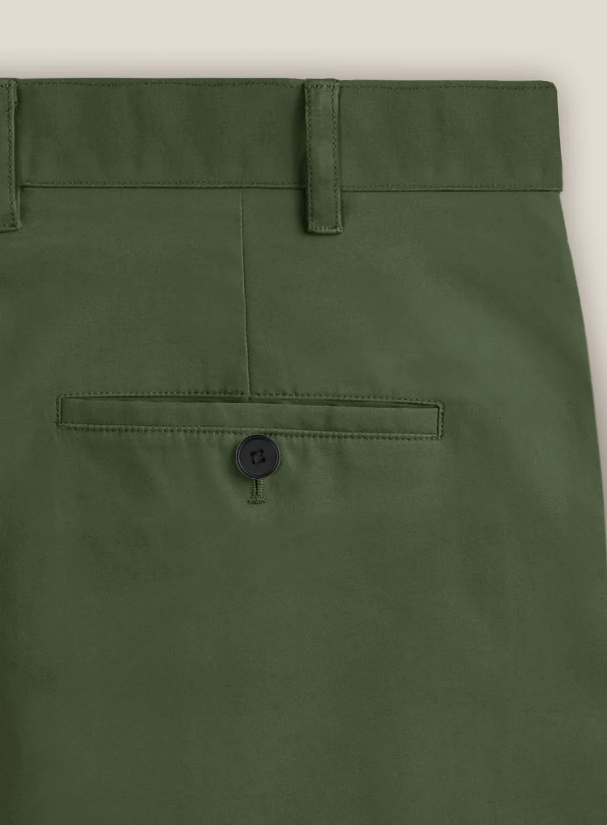 Italian Military Green Cotton Stretch Shorts - Image 5