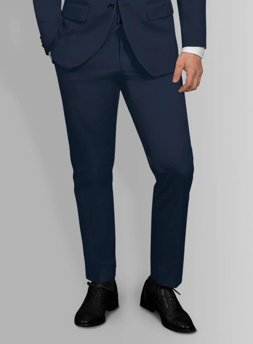 Italian Mirage Blue Cotton Stretch Pants - Image 2