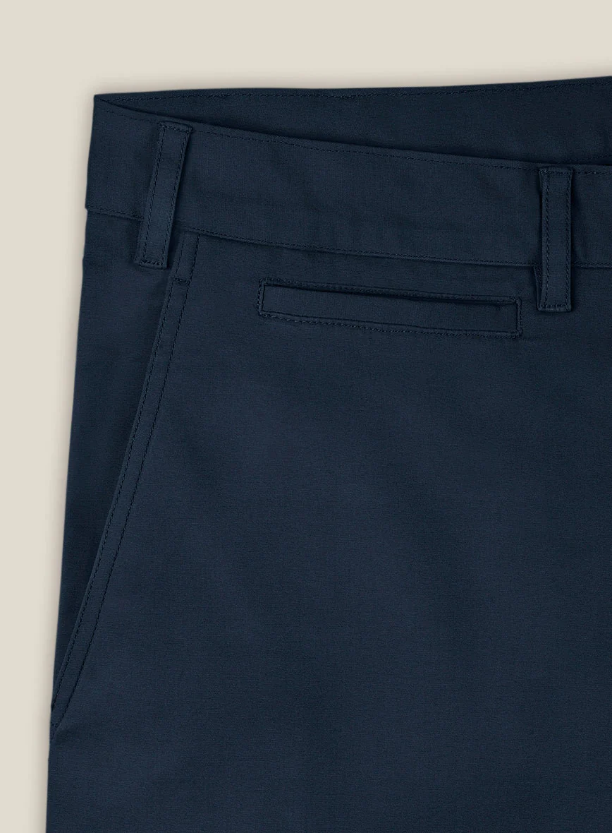 Italian Mirage Blue Cotton Stretch Shorts - Image 4