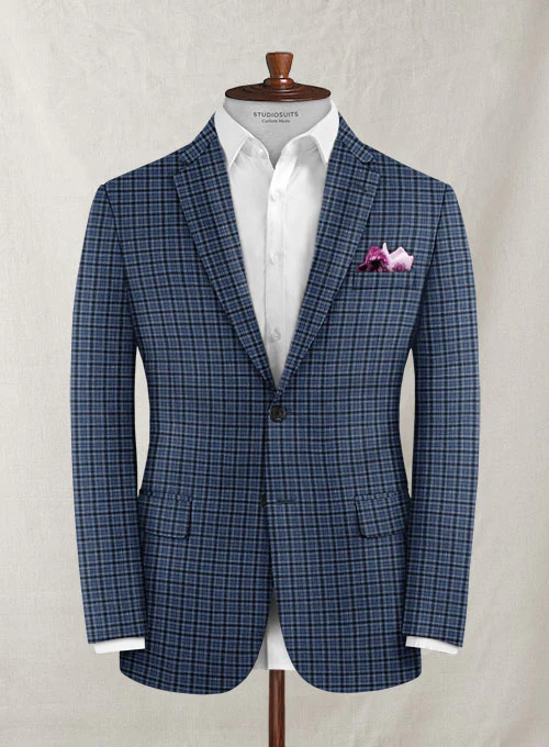 Italian Murano Amila Blue Wool Linen Suit - Image 3