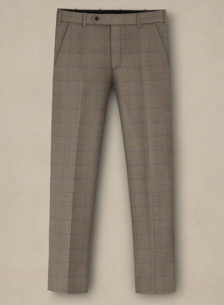 Italian Murano Cedra Brown Wool Linen Silk Pants - Image 2