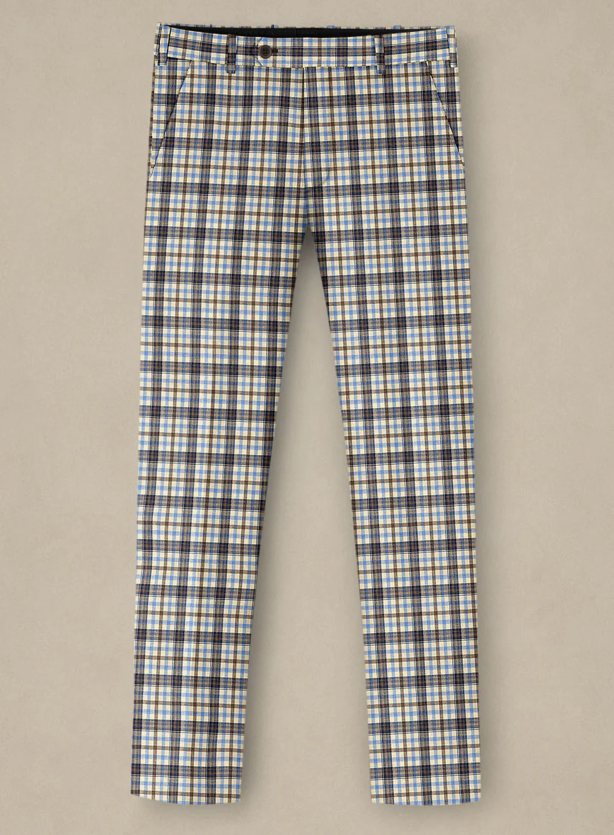 Italian Murano Cipco Checks Wool Linen Silk Pants - Image 2
