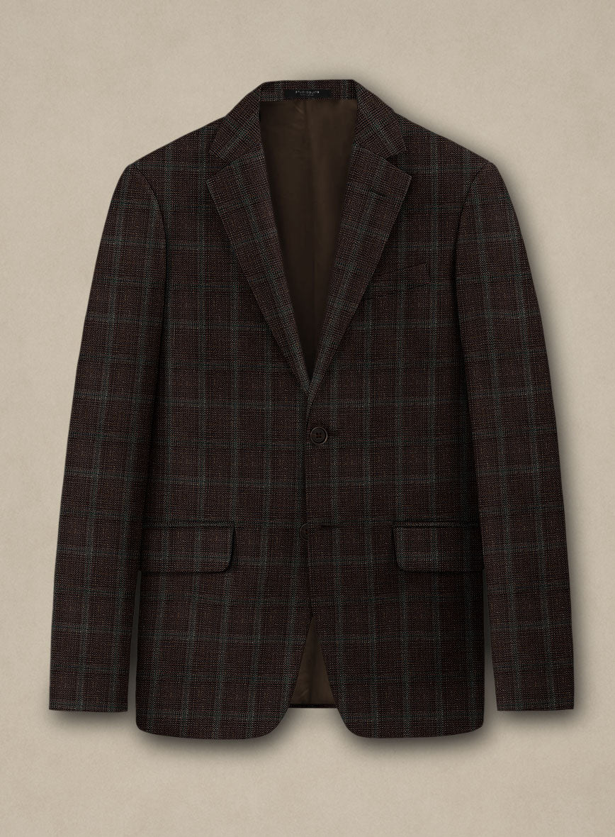 Italian Murano Corri Checks Wool Linen Silk Jacket