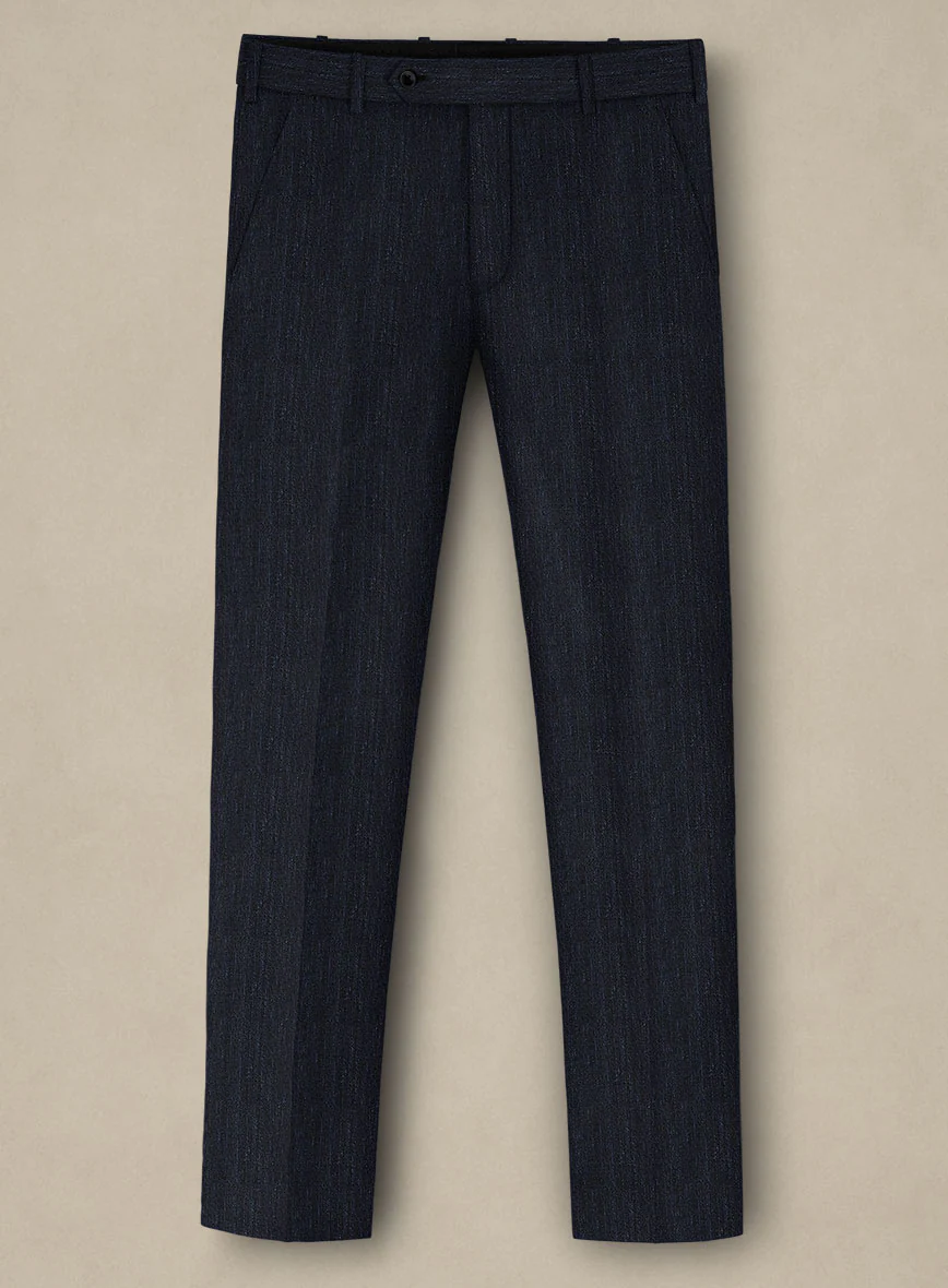 Italian Murano Deep Blue Wool Linen Silk Suit - Image 4