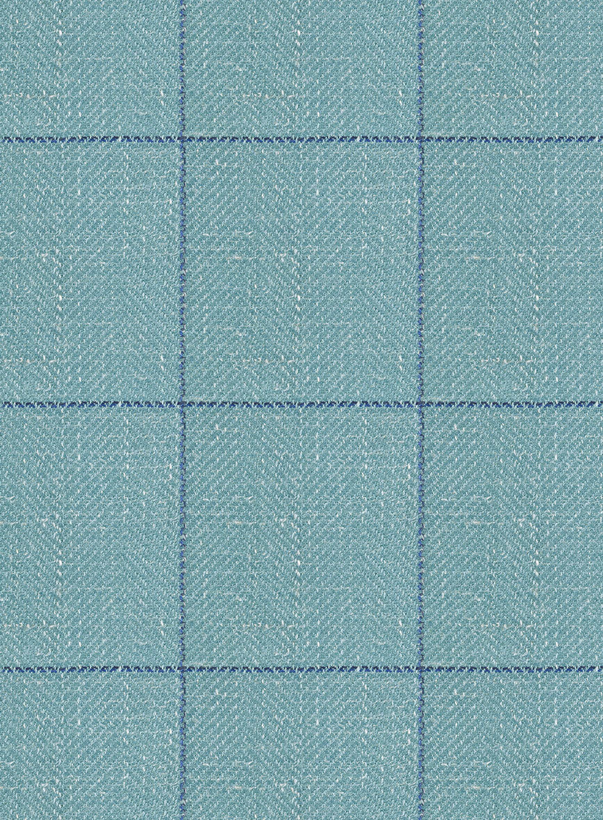 Italian Murano Domar Blue Wool Linen Silk Suit - Image 7