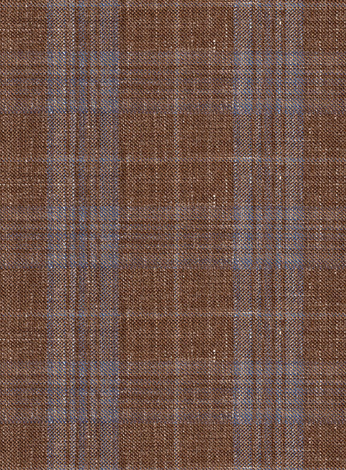Italian Murano Eduado Brown Wool Linen Pants - Image 2
