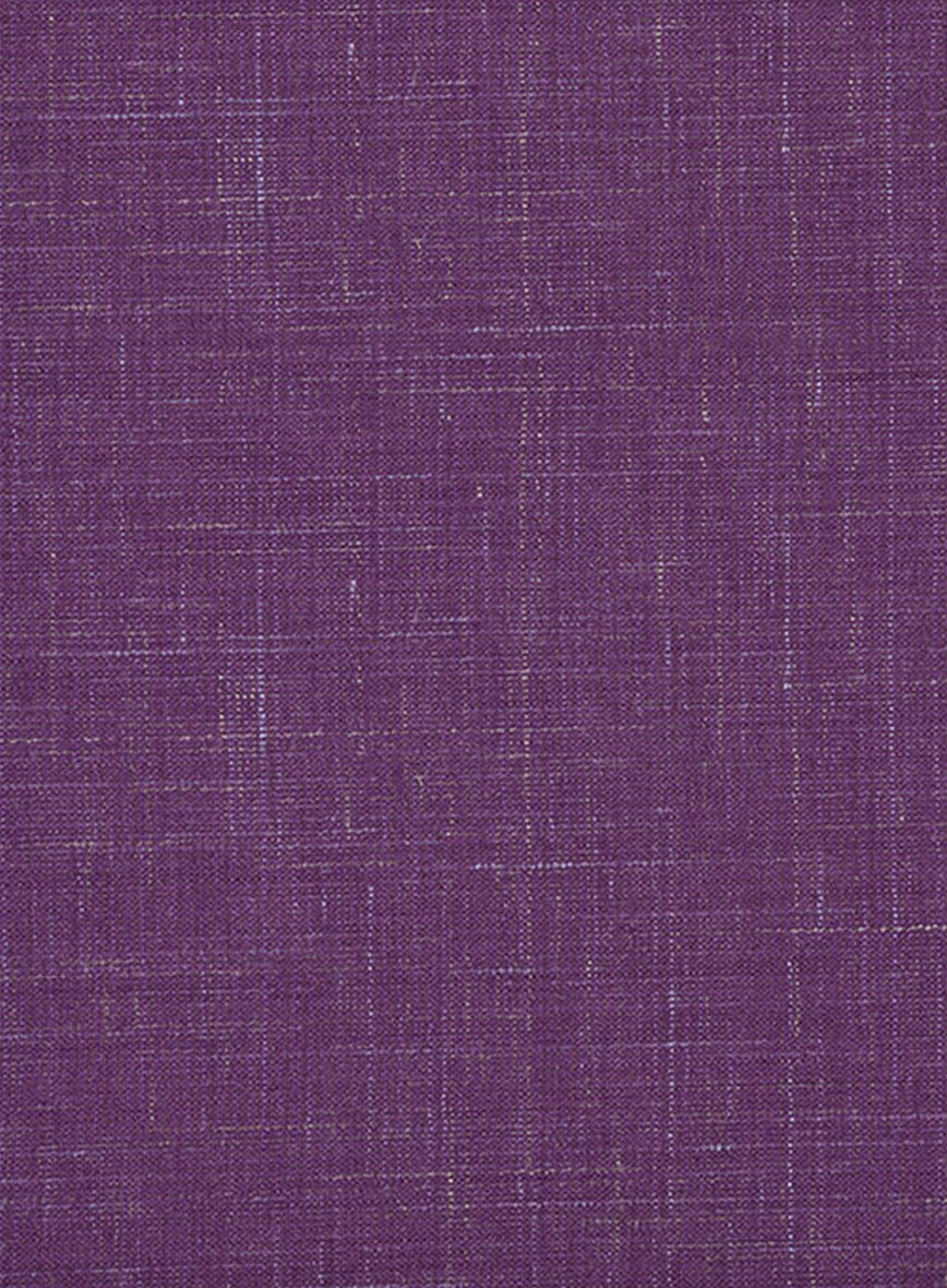 Italian Murano Eggplant Wool Linen Pants - Image 3