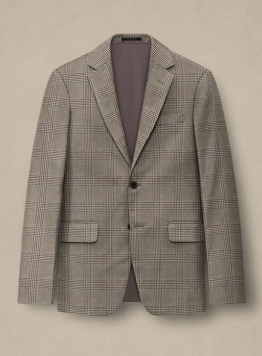Italian Murano Ejan Brown Wool Linen Silk Suit - Image 3