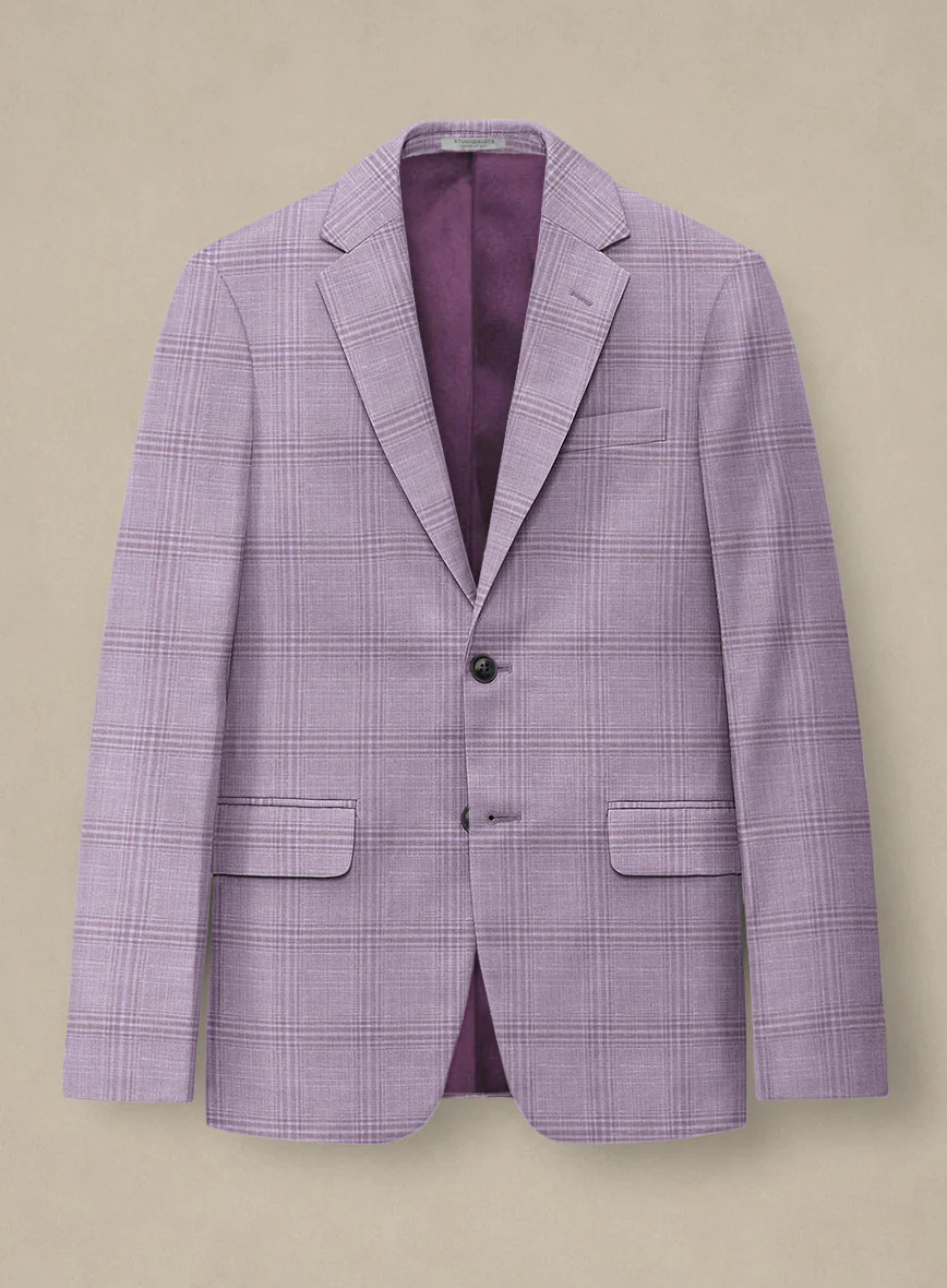 Italian Murano Esar Lavender Wool Linen Silk Suit - Image 4