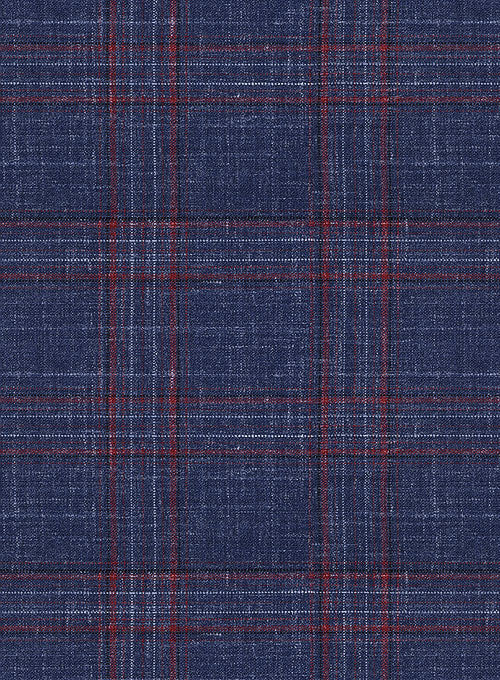 Italian Murano Fanado Blue Wool Linen Pants - Image 2
