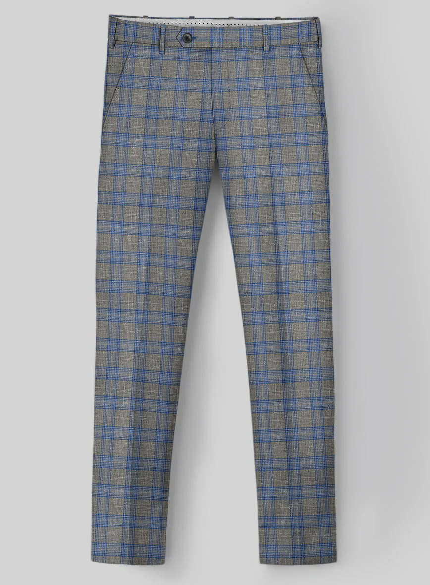 Italian Murano Gnatio Blue Gray Wool Linen Pants - Image 2