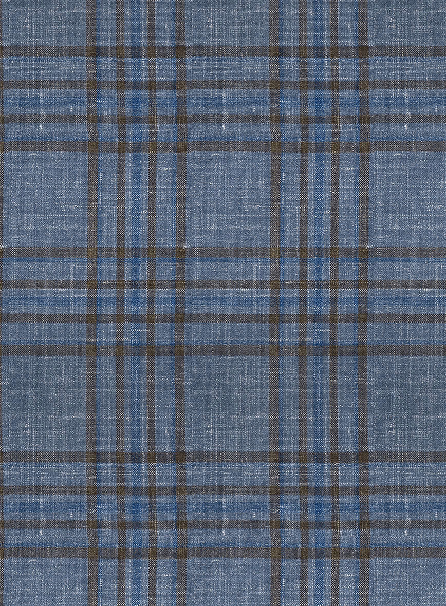 Italian Murano Herita Blue Wool Linen Suit - Image 6