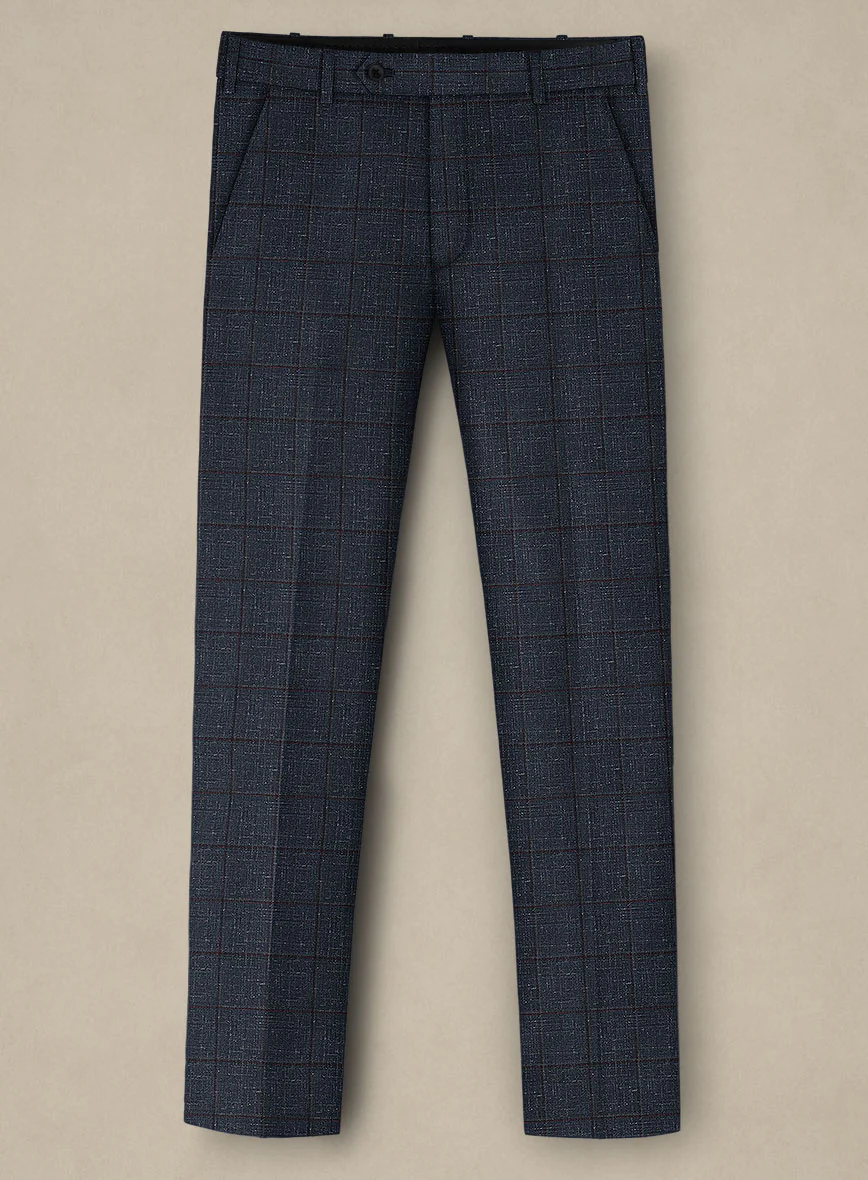 Italian Murano Ili Blue Wool Linen Silk Pants - Image 2