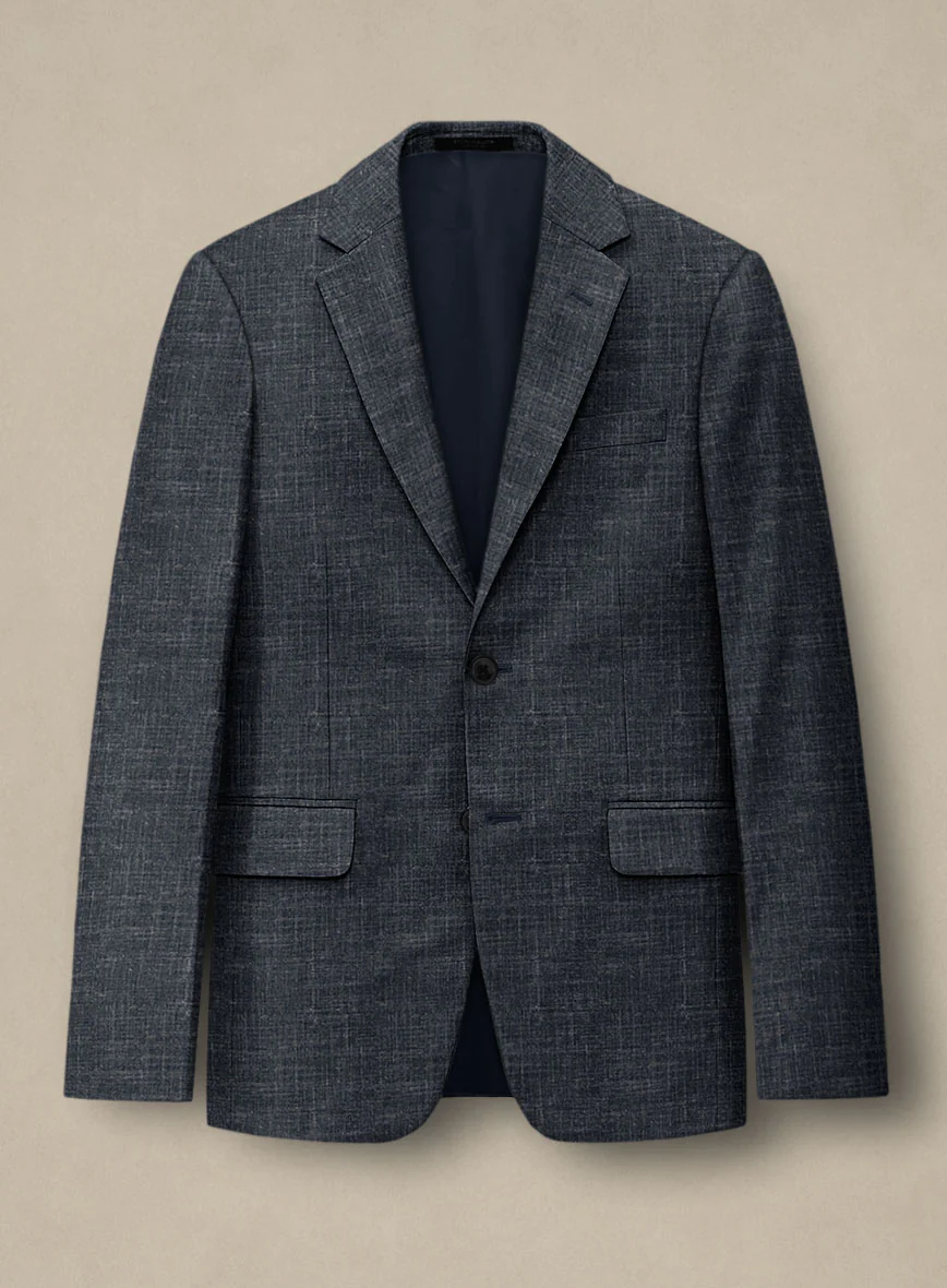 Italian Murano Indigo Blue Wool Linen Suit - Image 4