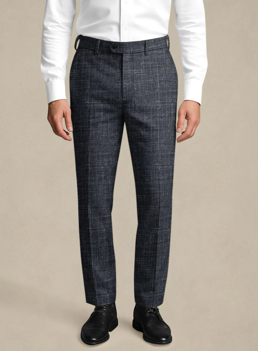 Italian Murano Indigo Blue Wool Linen Suit - Image 6