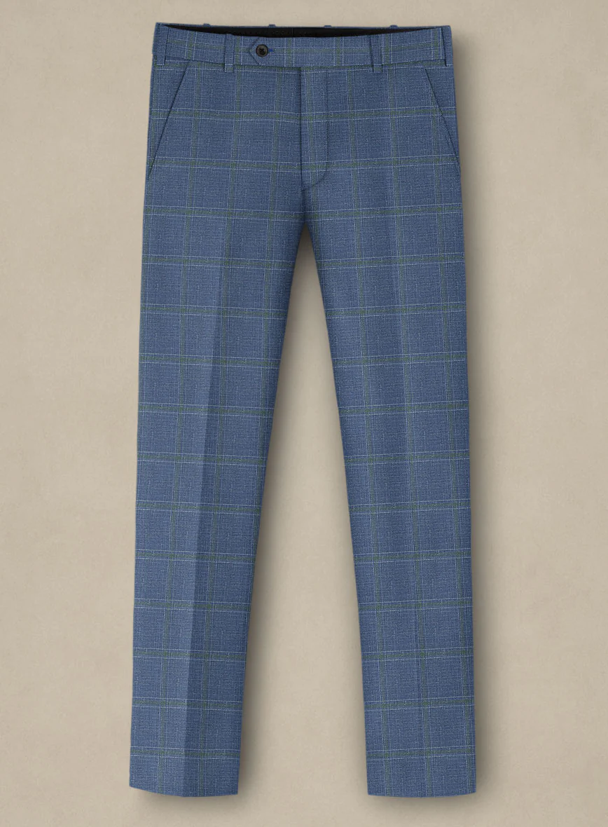 Italian Murano Ivarno Blue Wool Linen Silk Suit - Image 5
