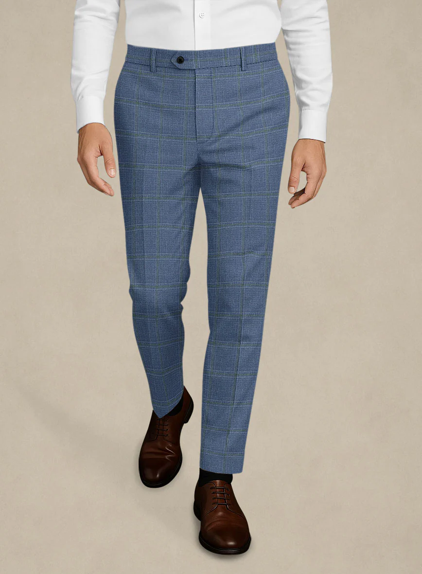 Italian Murano Ivarno Blue Wool Linen Silk Suit - Image 6