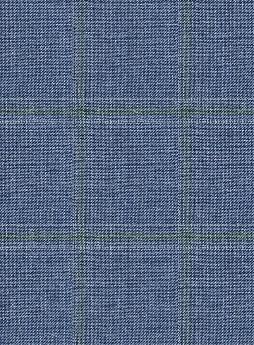 Italian Murano Ivarno Blue Wool Linen Silk Suit - Image 7