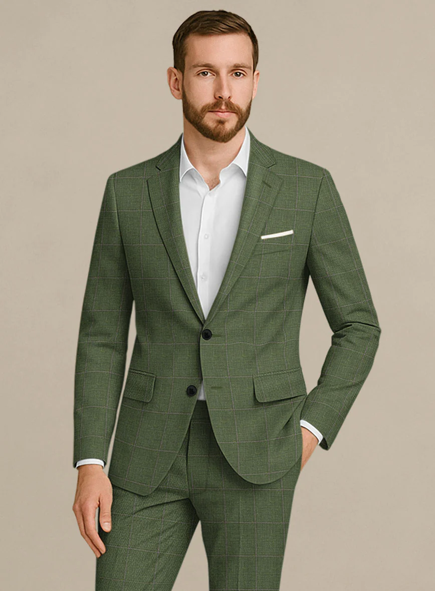 Italian Murano Josaya Green Wool Linen Silk Jacket - Image 2