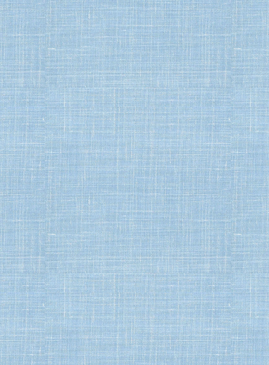 Italian Murano Light Blue Wool Linen Pants - Image 3