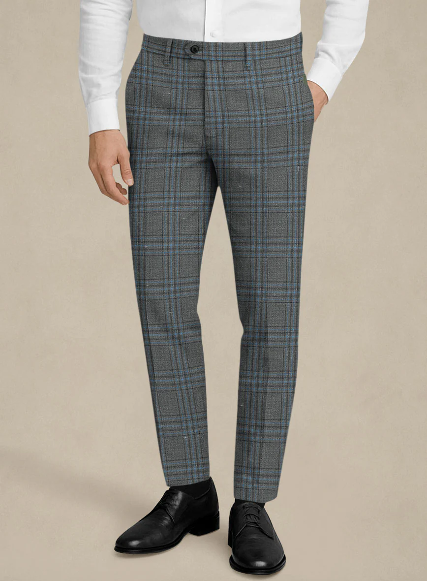 Italian Murano Livado Gray Wool Linen Silk Suit - Image 6