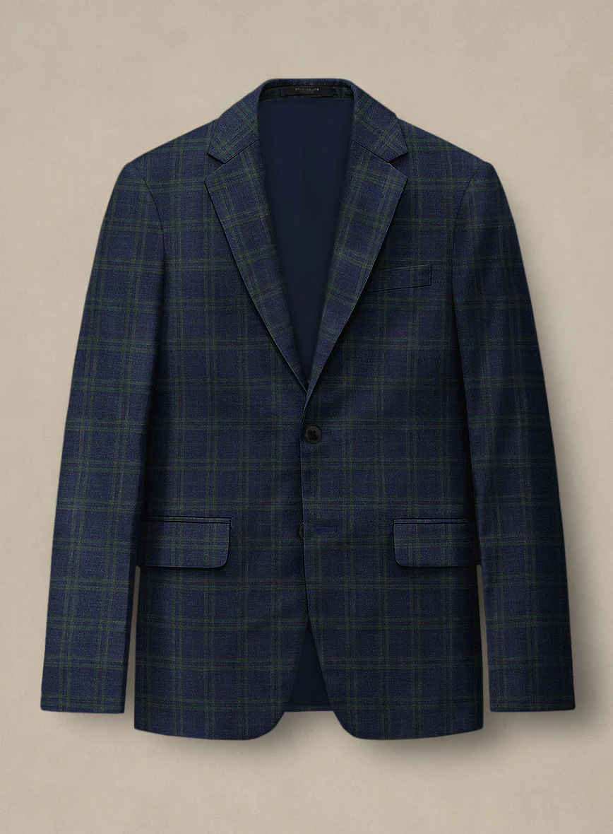 Italian Murano Loni Blue Wool Linen Silk Jacket