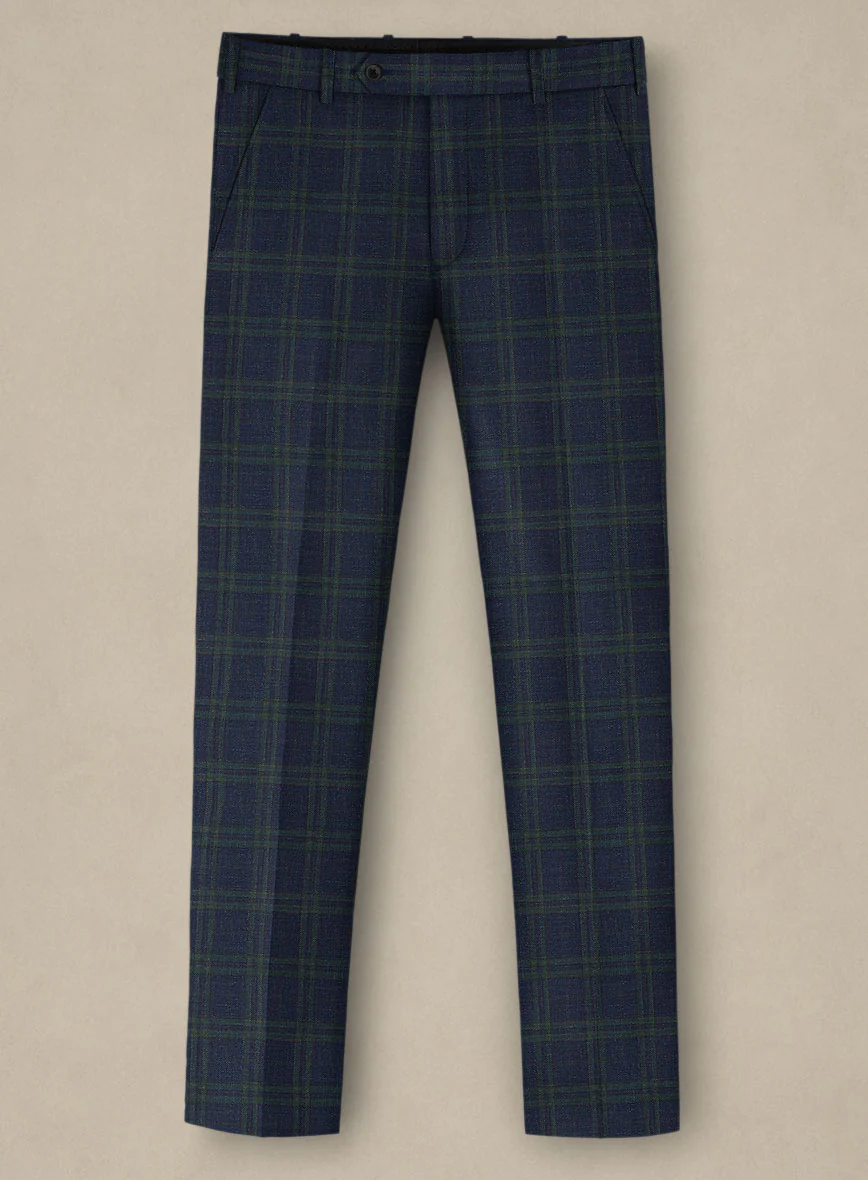 Italian Murano Loni Blue Wool Linen Silk Suit - Image 5