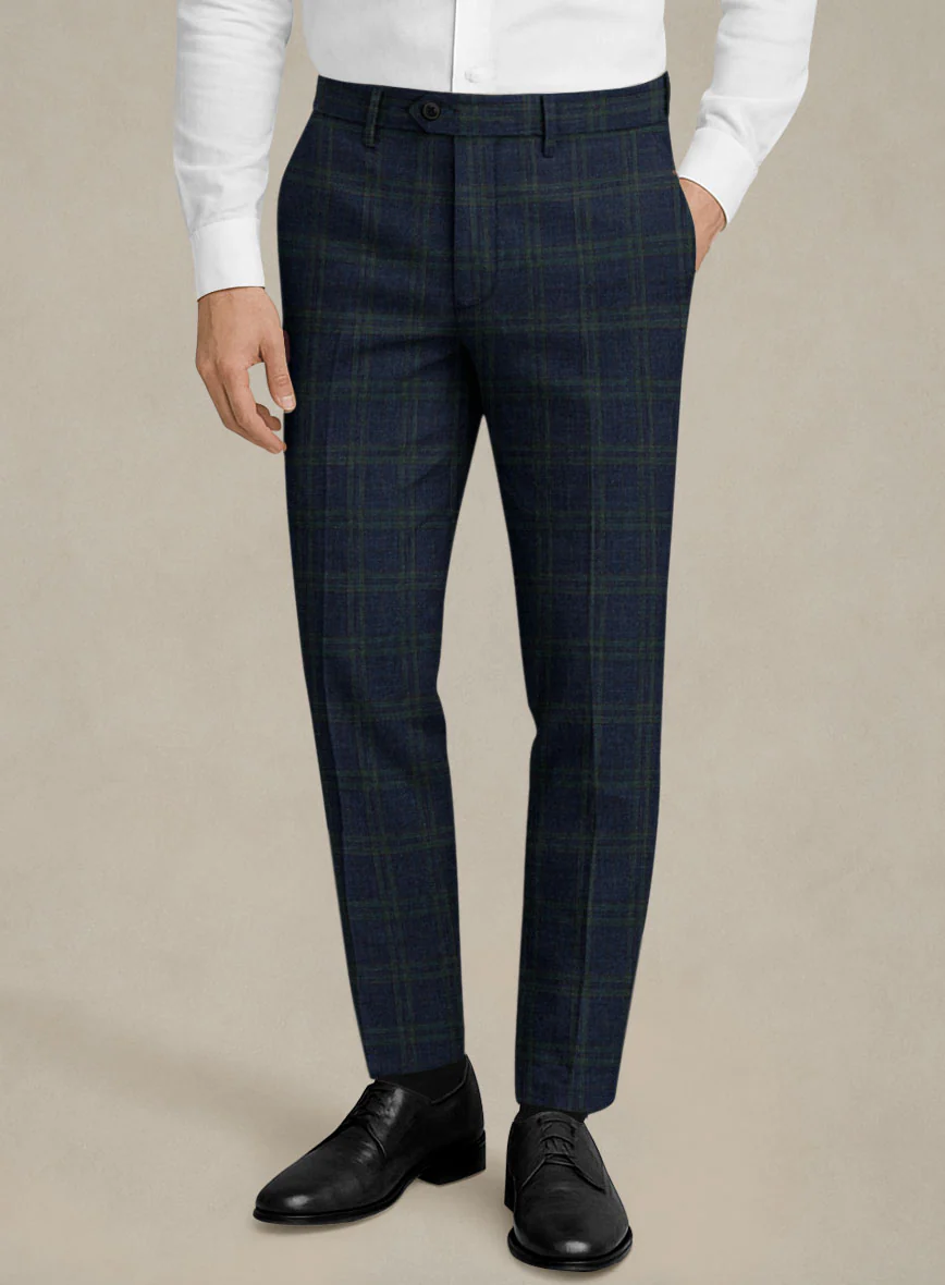 Italian Murano Loni Blue Wool Linen Silk Suit - Image 6