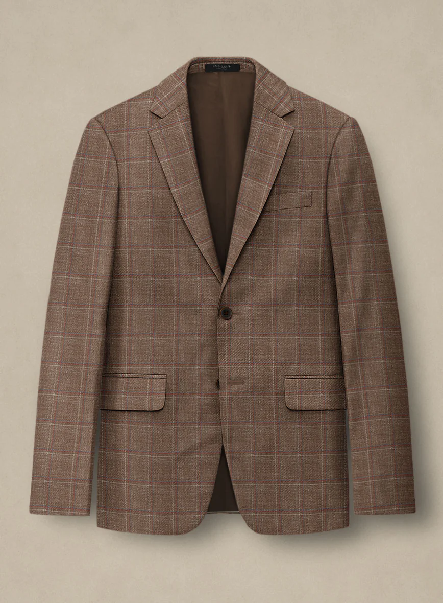 Italian Murano Manole Brown Wool Linen Silk Jacket