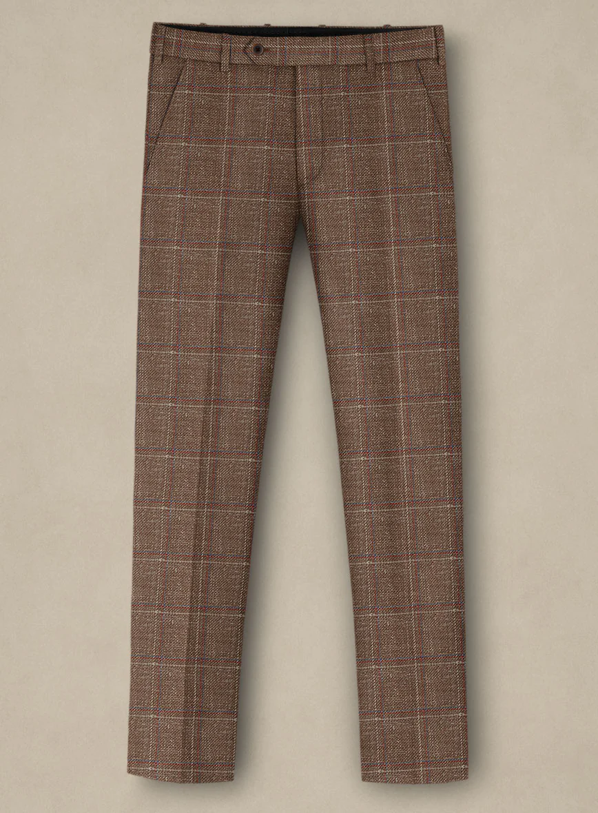 Italian Murano Manole Brown Wool Linen Silk Pants - Image 2