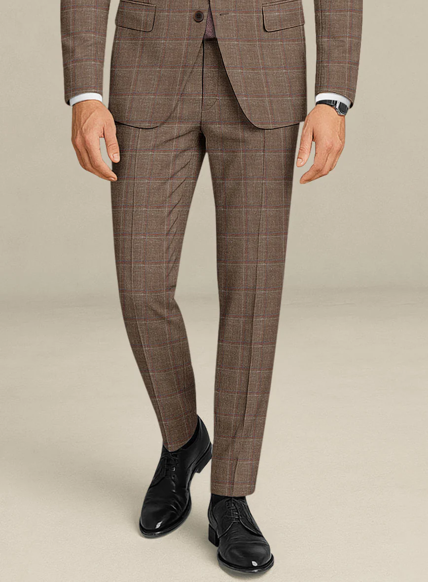 Italian Murano Manole Brown Wool Linen Silk Suit - Image 6