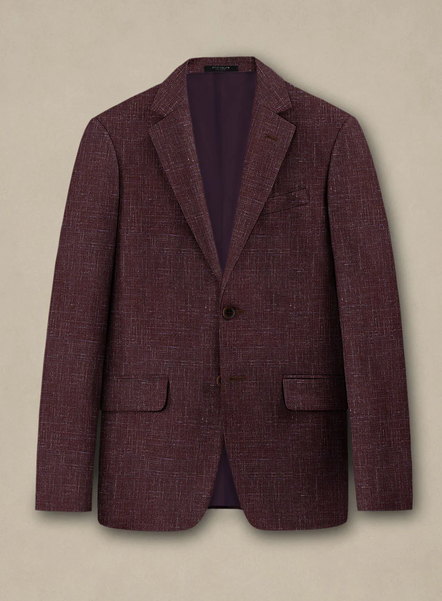 Italian Murano Maroon Wool Linen Jacket