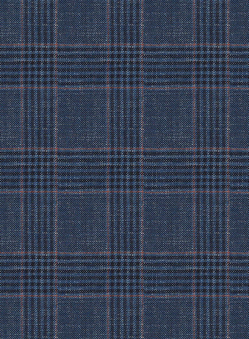 Italian Murano Najela Blue Wool Linen Silk Pants - Image 3