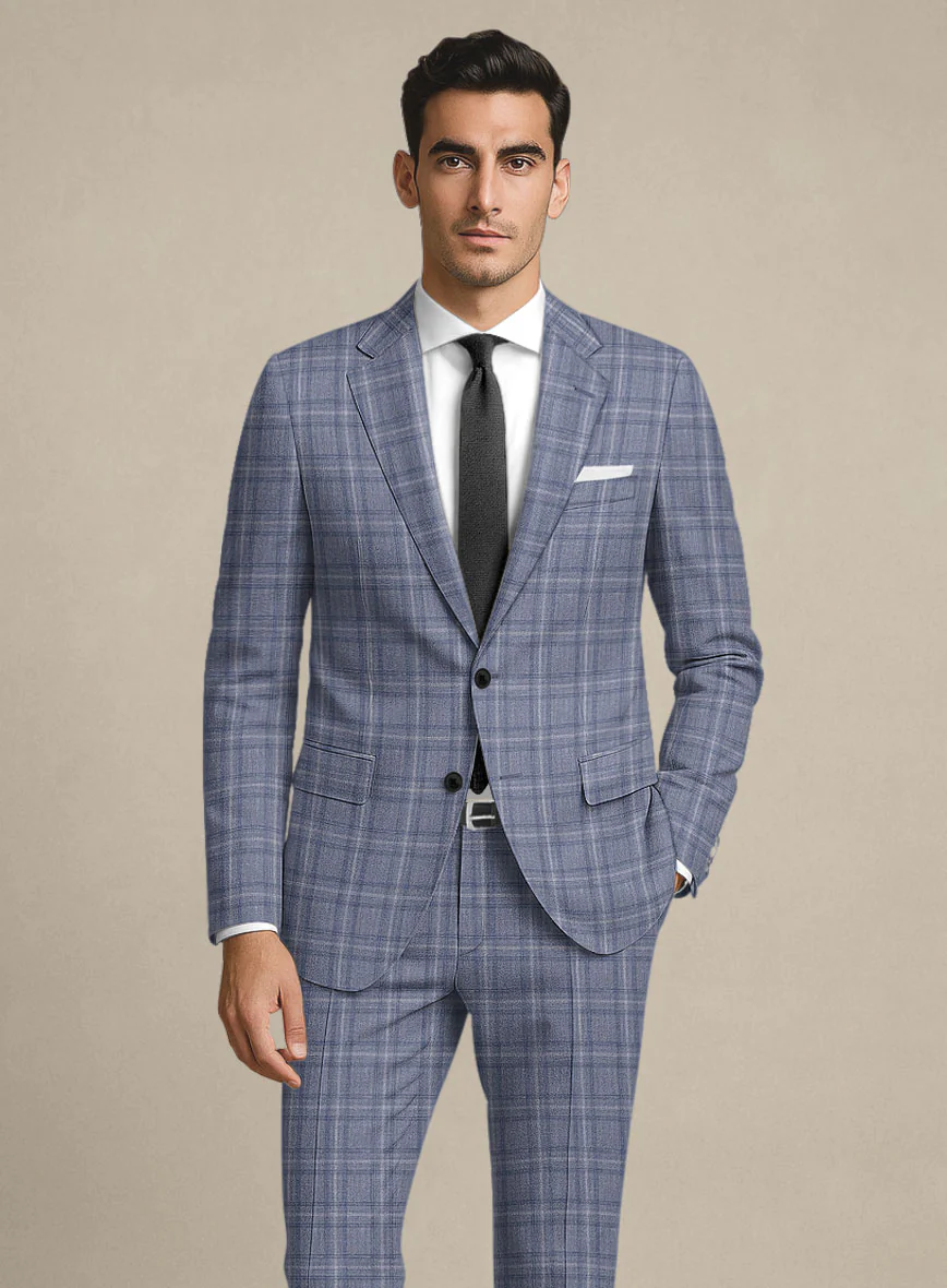 Italian Murano Natino Blue Wool Jacket - Image 2