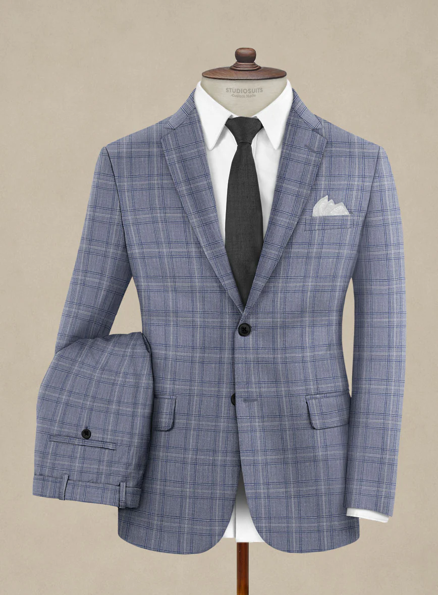 Italian Murano Natino Blue Wool Suit - Image 2