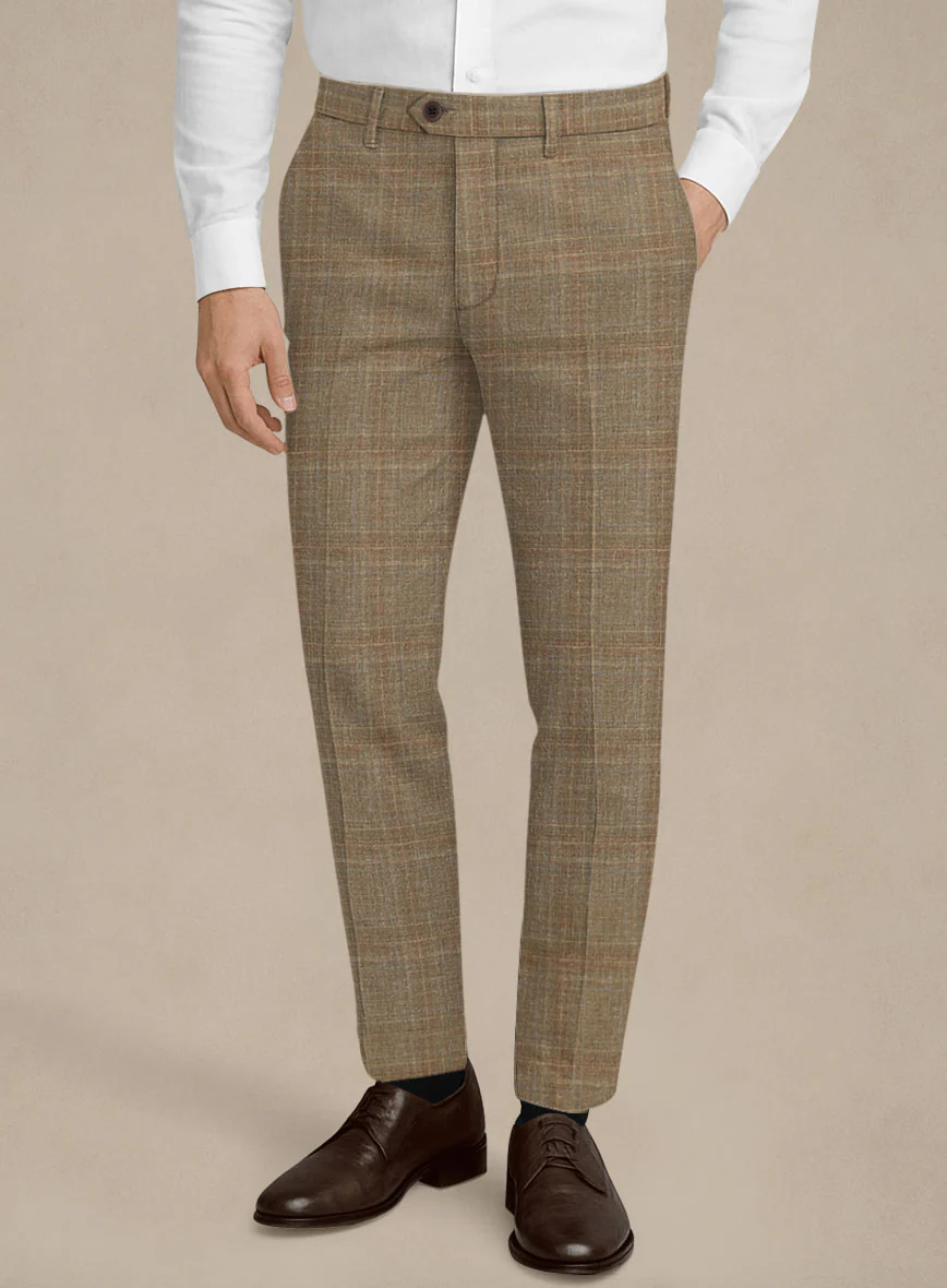 Italian Murano Ocavi Brown Wool Linen Silk Pants