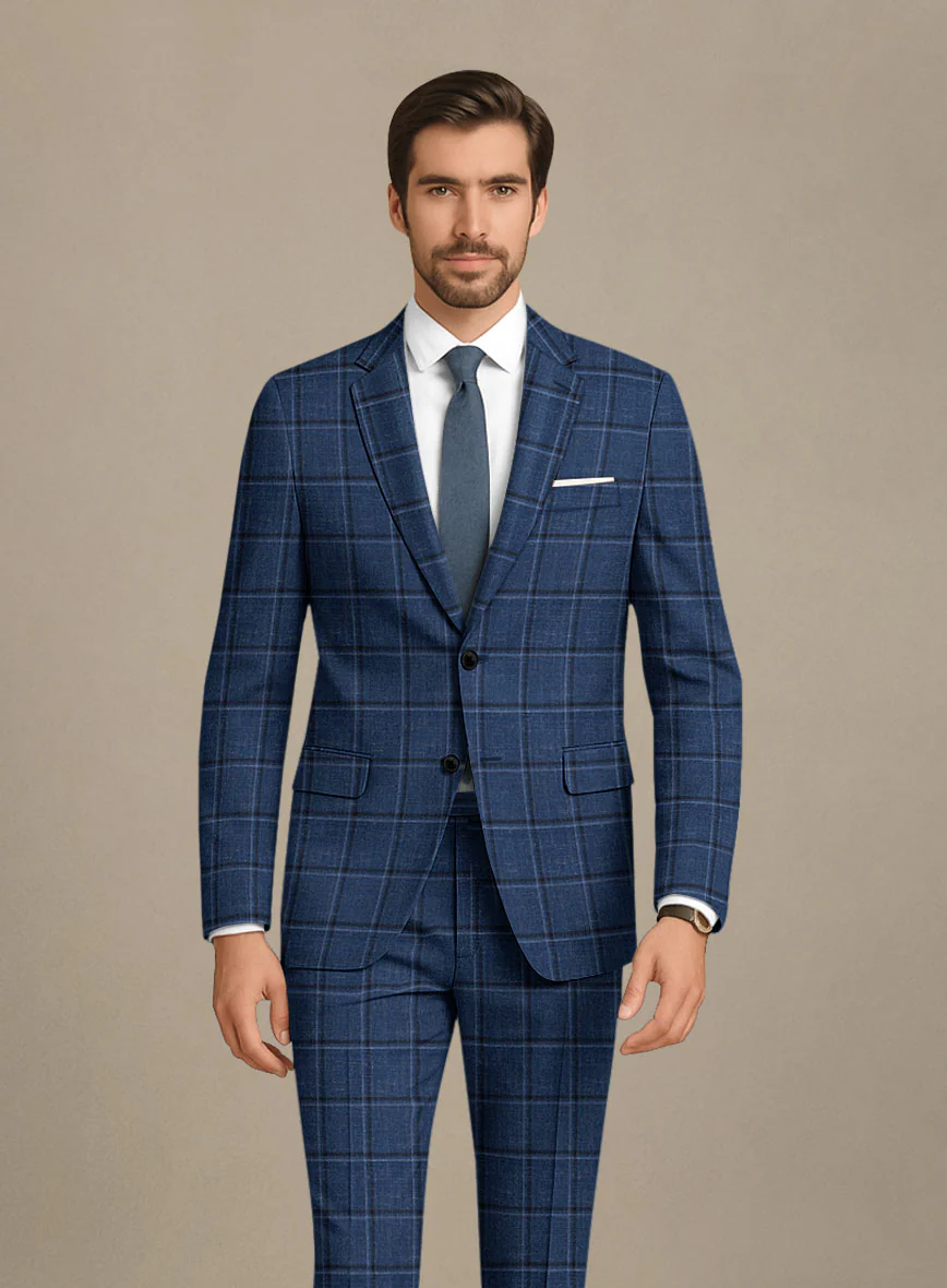 Italian Murano Odi Blue Wool Linen Silk Jacket - Image 2