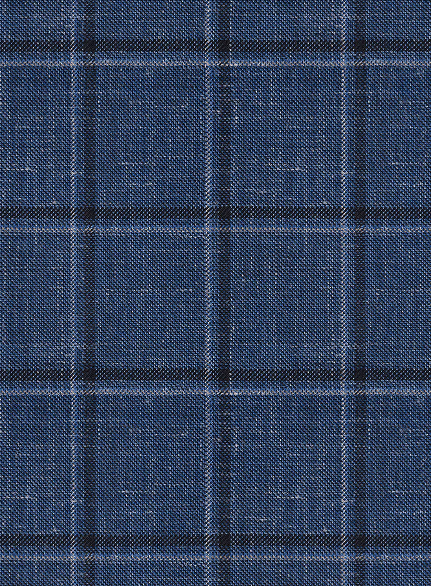 Italian Murano Odi Blue Wool Linen Silk Jacket - Image 3
