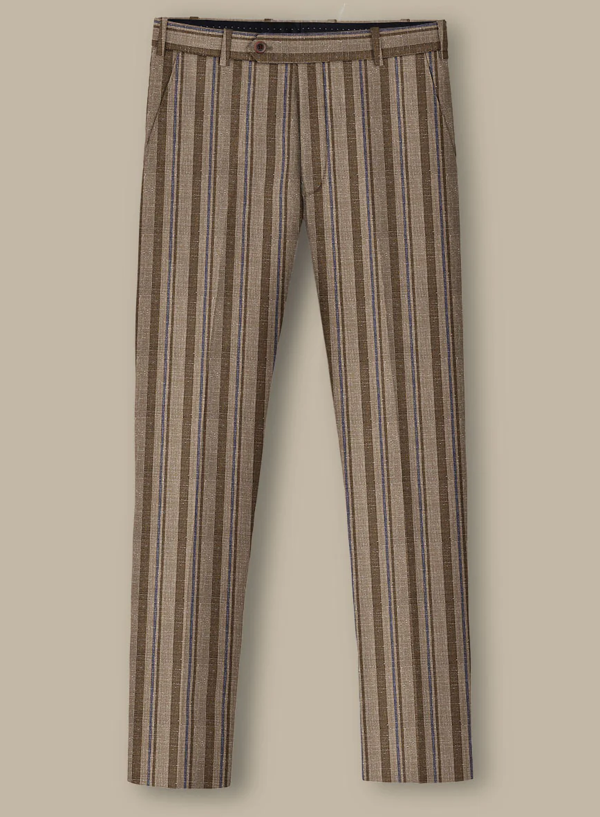 Italian Murano Omini Stripe Wool Linen Silk Suit - Image 5