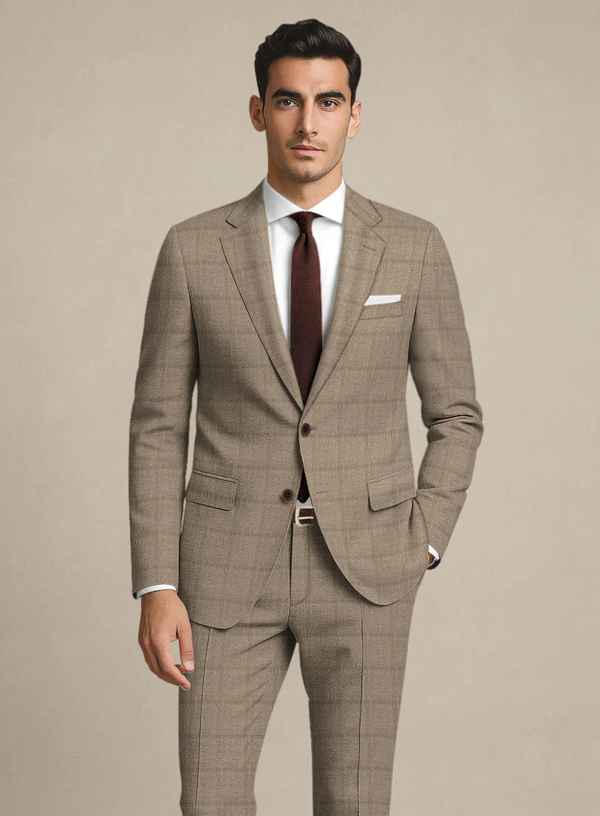 Italian Murano Padro Brown Wool Linen Silk Jacket - Image 2