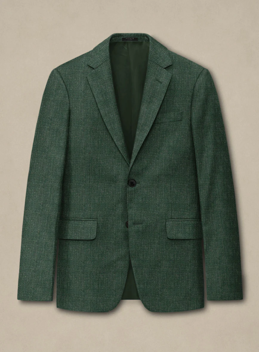 Italian Murano Pine Green Wool Linen Silk Suit - Image 2