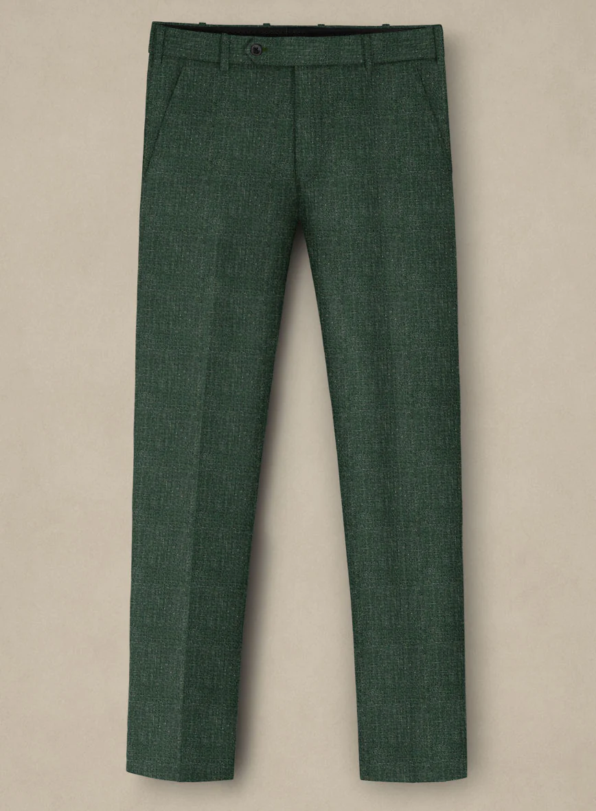 Italian Murano Pine Green Wool Linen Silk Suit - Image 4