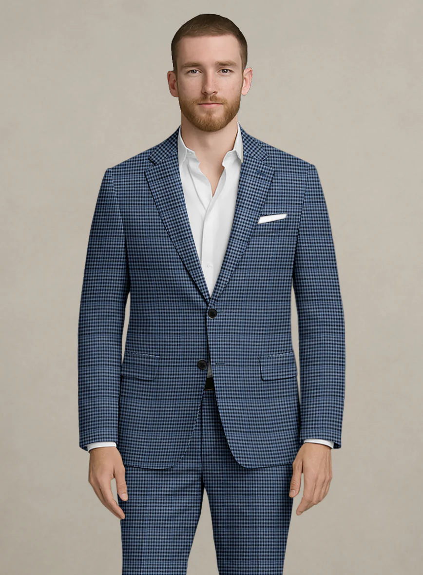 Italian Murano Ramesa Blue Wool Linen Silk Jacket - Image 2