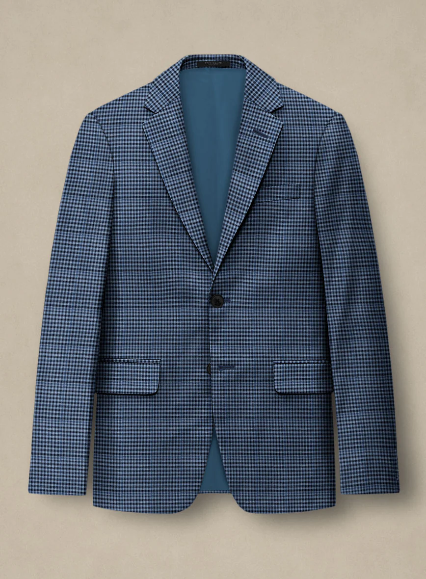 Italian Murano Ramesa Blue Wool Linen Silk Suit - Image 4
