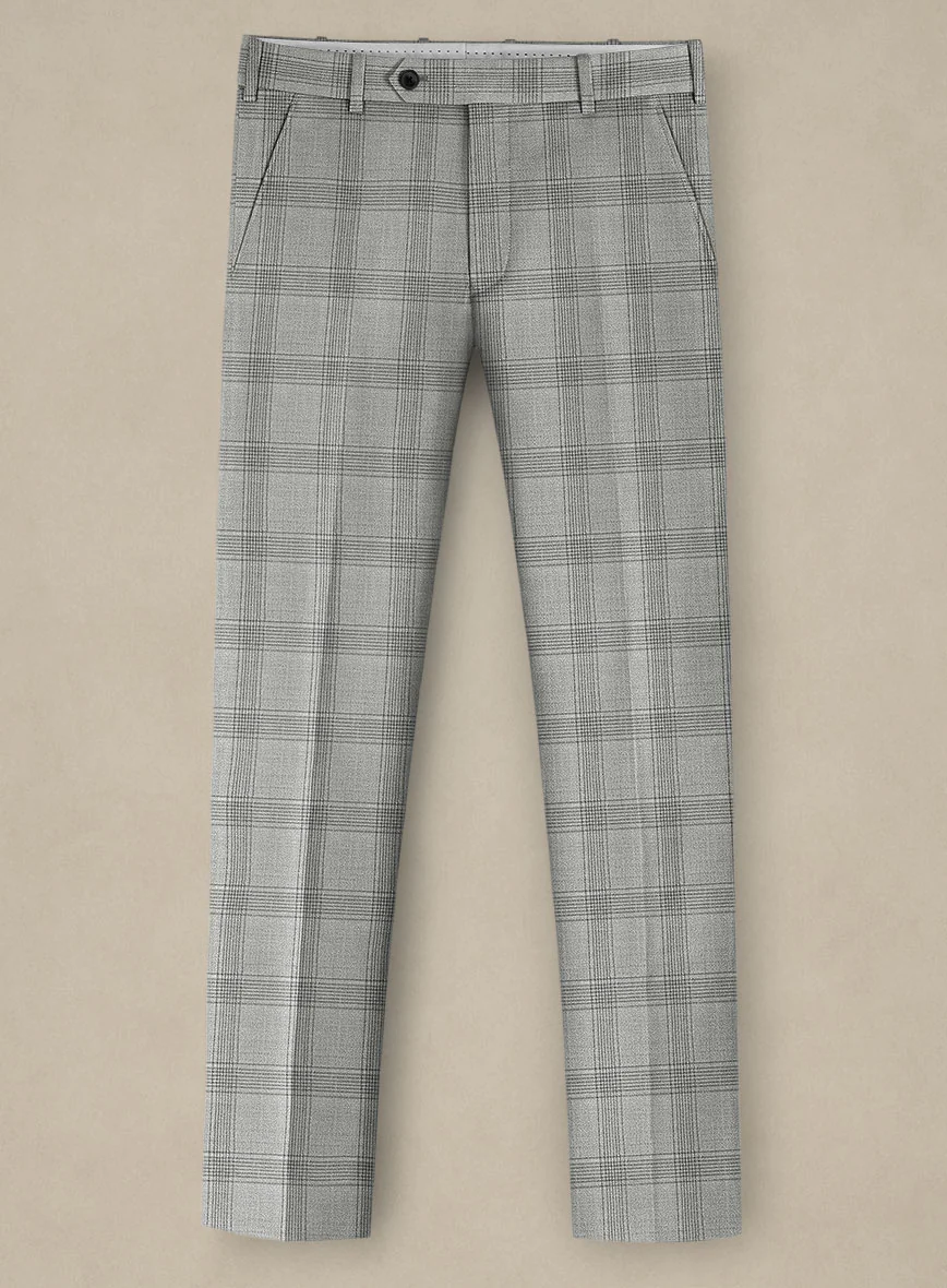 Italian Murano Sageo Gray Wool Linen Silk Pants - Image 2