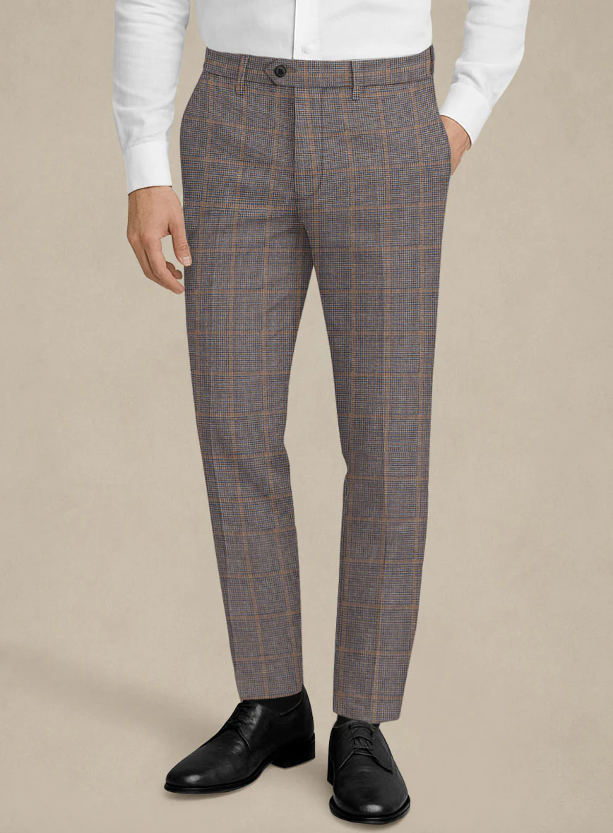 Italian Murano Satie Houndstooth Wool Linen Silk Suit - Image 5